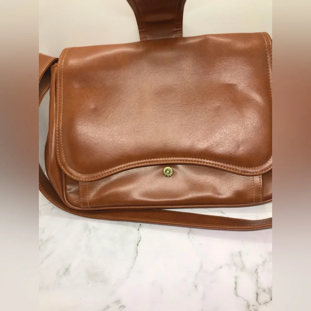 Vintage Brown Leather Shoulder Bag Purse - Picture 2 of 16